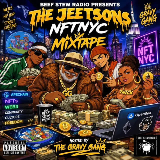 BeefStewRadio presents NFT NYC 2026 THE JEETSONS artwork